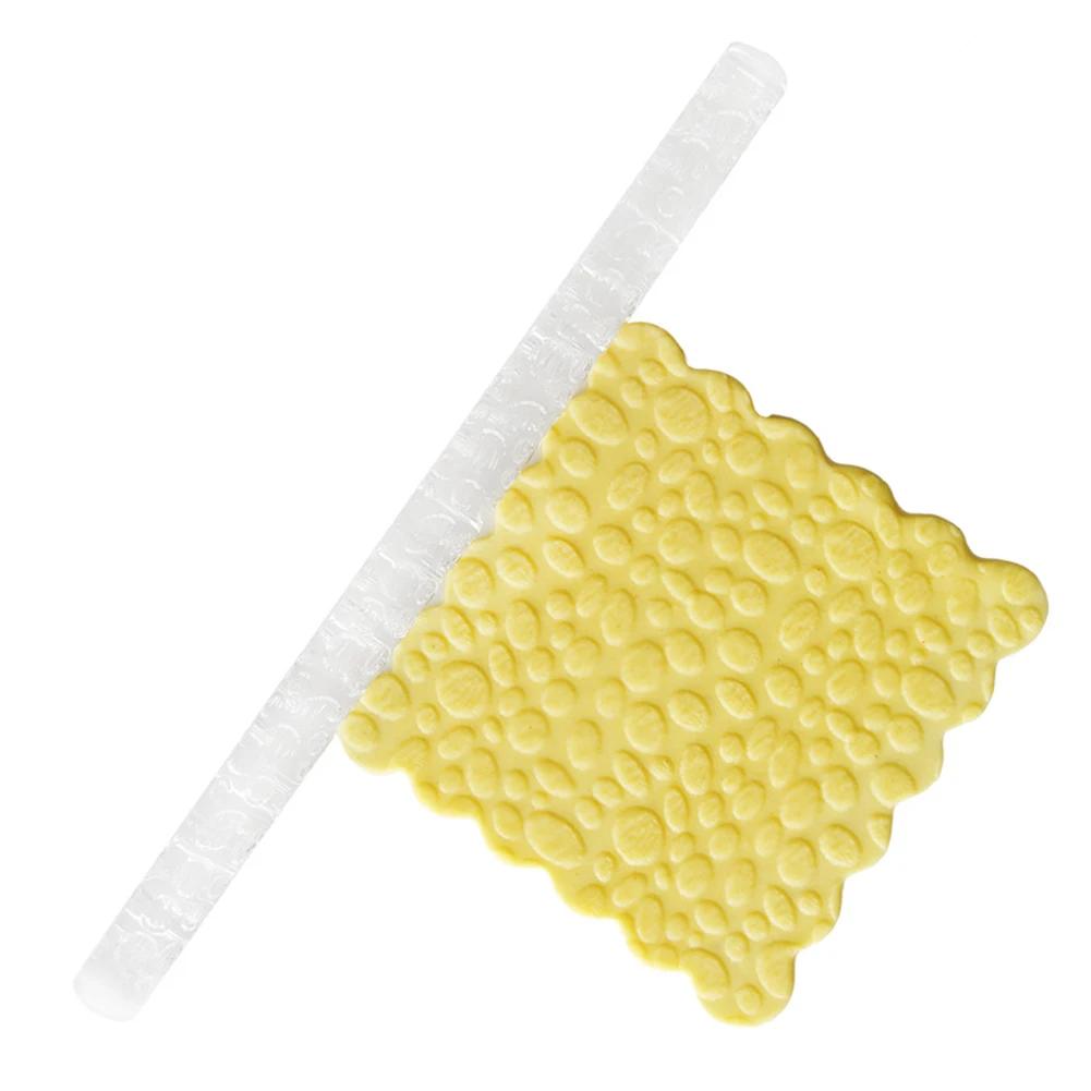 Acrylic Texture Rolling Pin DIY Clay Craft Tools Flower Pattern Mud Embossing Rolling Stick Ceramic Pottery Art Embossed Rod