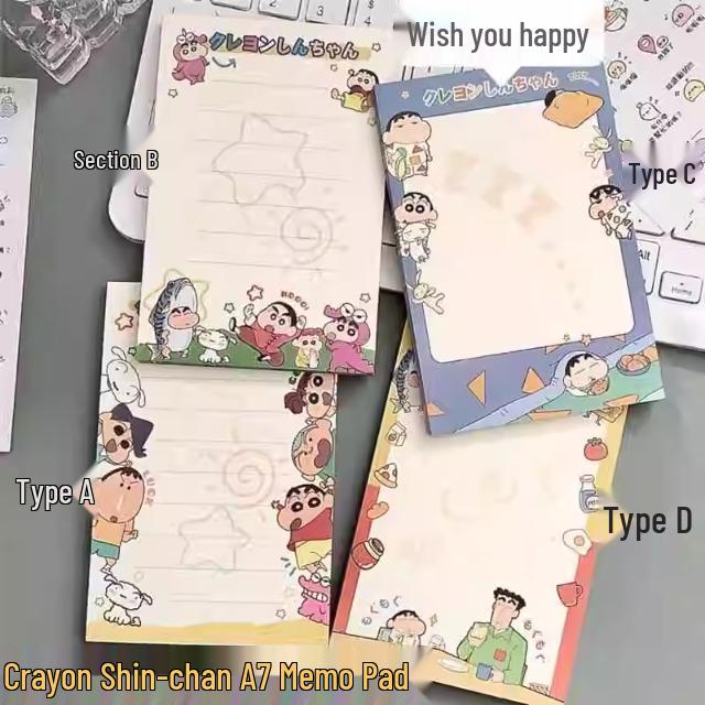 Crayon Shin-chan A7 Cute Colorful Cartoon Notepad - Creative Student Style