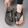 Fashion Summer Soft-soled Anti-slip Beach Shoes for Men 2025 New Designer Slippers Male Solid Color Fashion Casual Leather Sandals Man