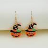 European and American Cartoon Halloween Pumpkin Ghost Earrings: Cute Drip Oil Alloy Design