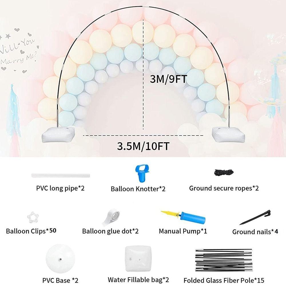 Halbkreis Rahmen Ballonbogen-Set Verstellbare Ballonbogen-Stütze Ballonständer-Halter Geburtstag