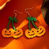 Original Design Halloween Pumpkin Earrings - Acrylic Fish Hook, Funny, European & American Style