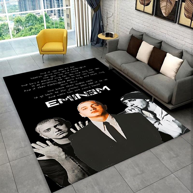 Rapper Eminem Tupac 2pac Hip Hop Rap God Carpet Rug for Playroom Bedroom Living Room Sofa Home Decor,kid Area Rug Non-slip