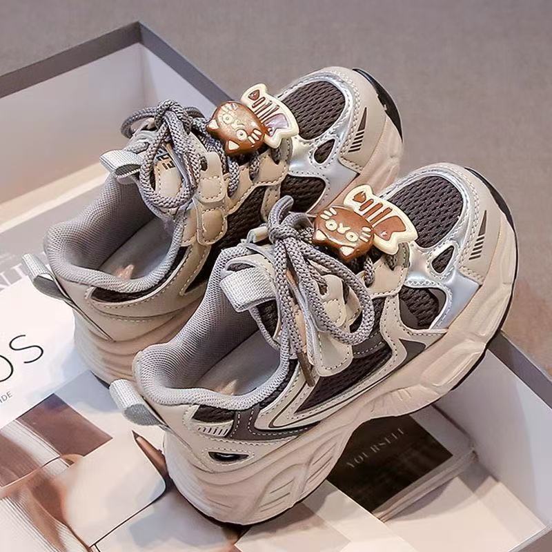 Toddler Cute Cartoon Decor Breathable Mesh Thick Sole Kids Running Sneakers