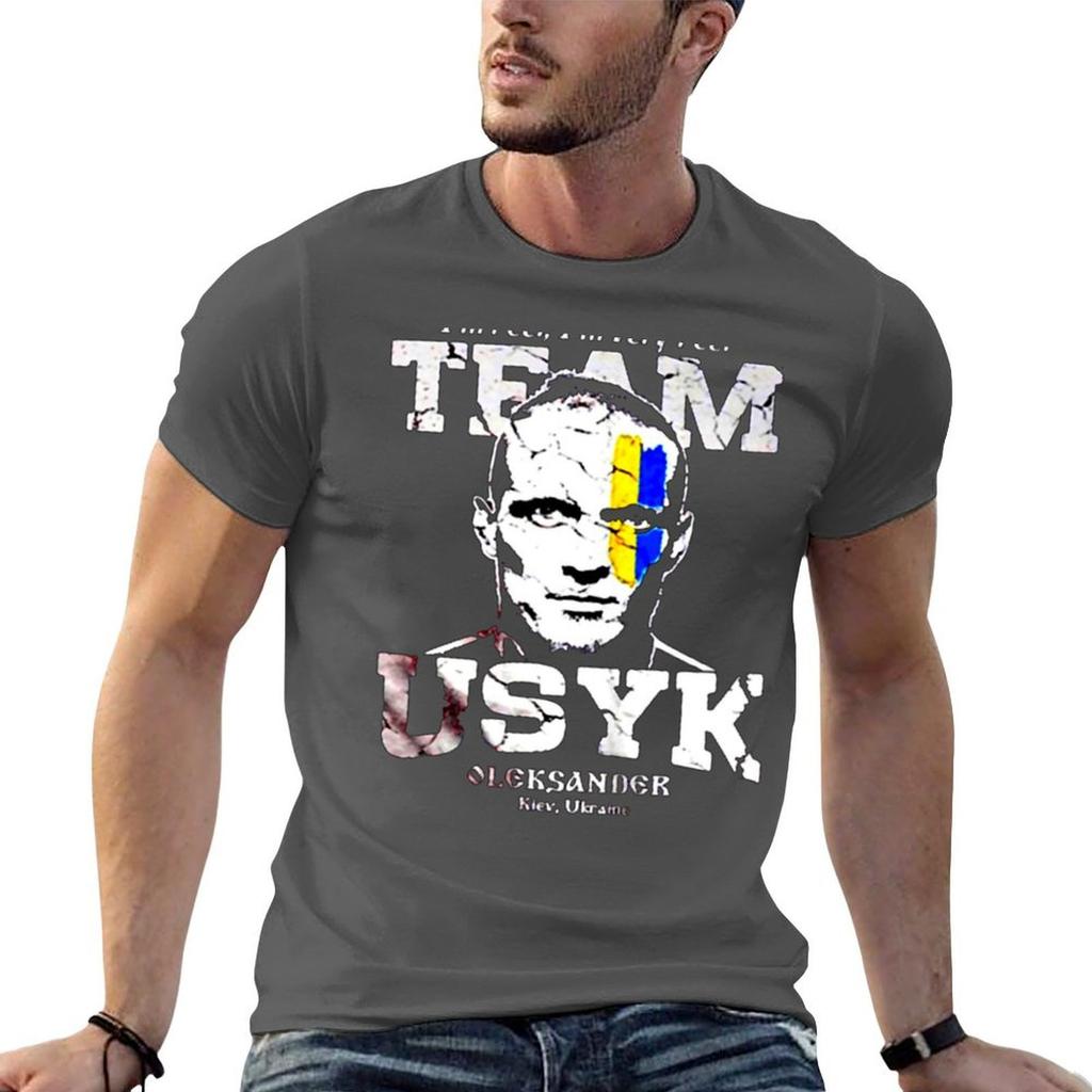 Usyk T-Shirt T Shirts Cotton 100% T Shirt Man Cotton Funny T Shirts Cotton T-Shirt