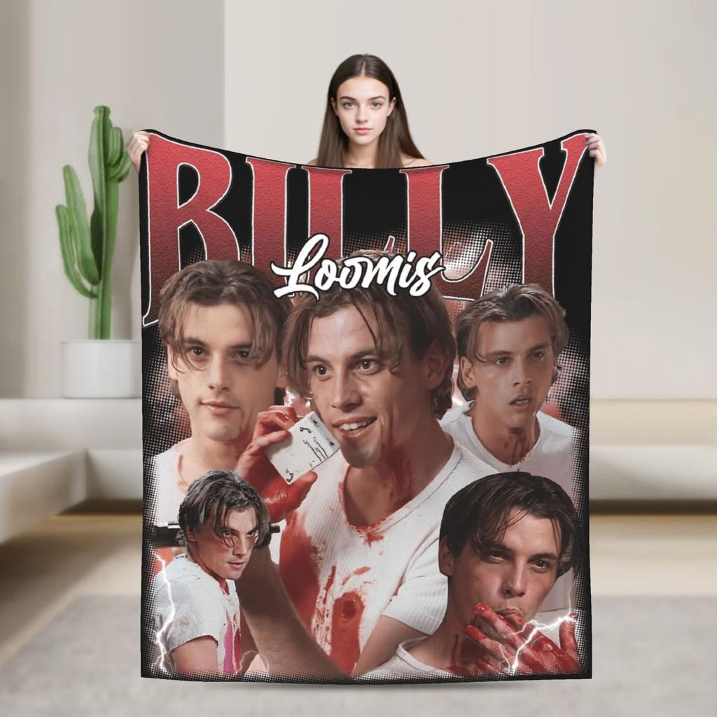 Soft Warm Blanket Picnic Horror Movie Scream Billy Loomis Throw Blanket Flannel Bedspread For Bedroom Funny Sofa Bed Cover