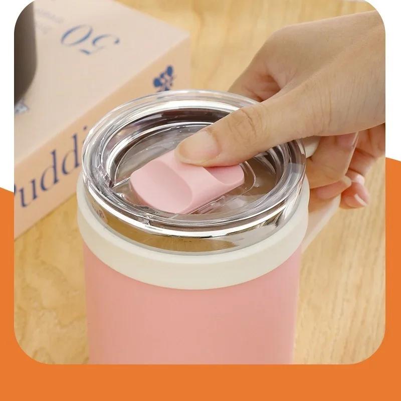 450/550ML Stainless Steel Liner Mug Coffee Cup with Handle and Lid Household Large Capacity Water Cup Office Thermos Cup Tea Cup