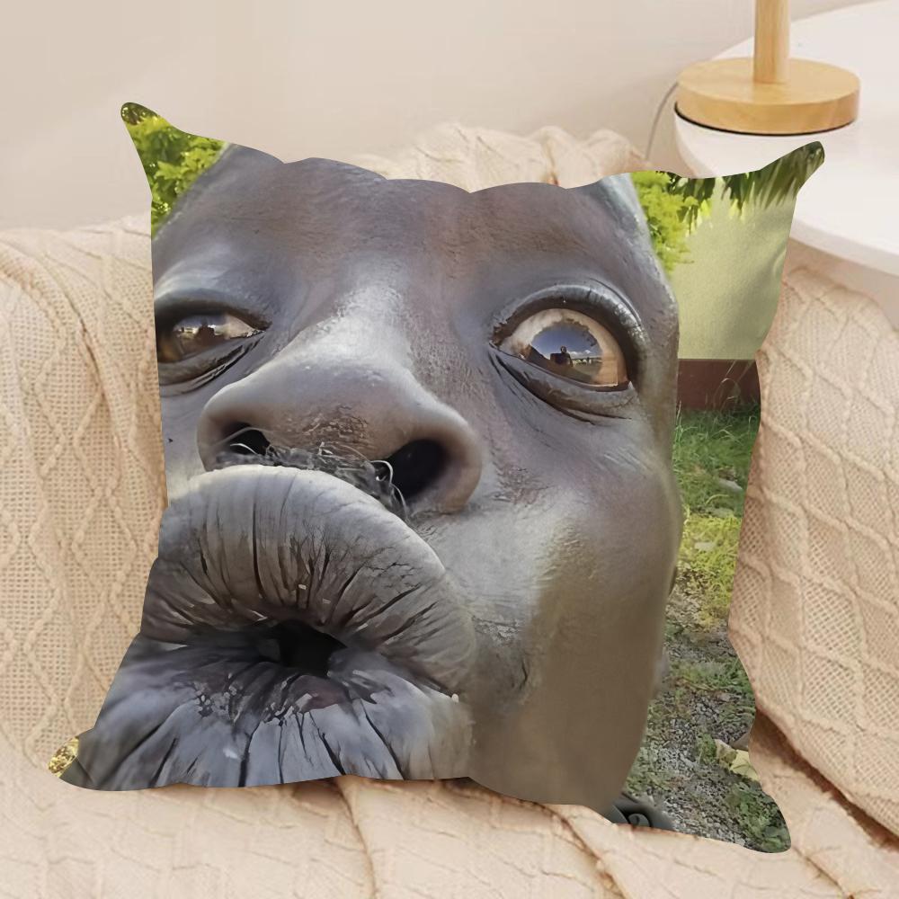 Ugly Man Funny Cushion Cover Silky Short Plush Invisible Zipper Dustproof Sofa Pillow Case for Home Decor