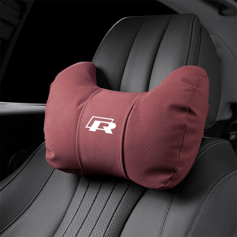 Car Seat Soft Headrest Suede Neck Pillow Waist Cushioning For VW GTI Polo Golf Passat MK678 Tiguan Arteon CC Taigo T-ROC Hub Cap