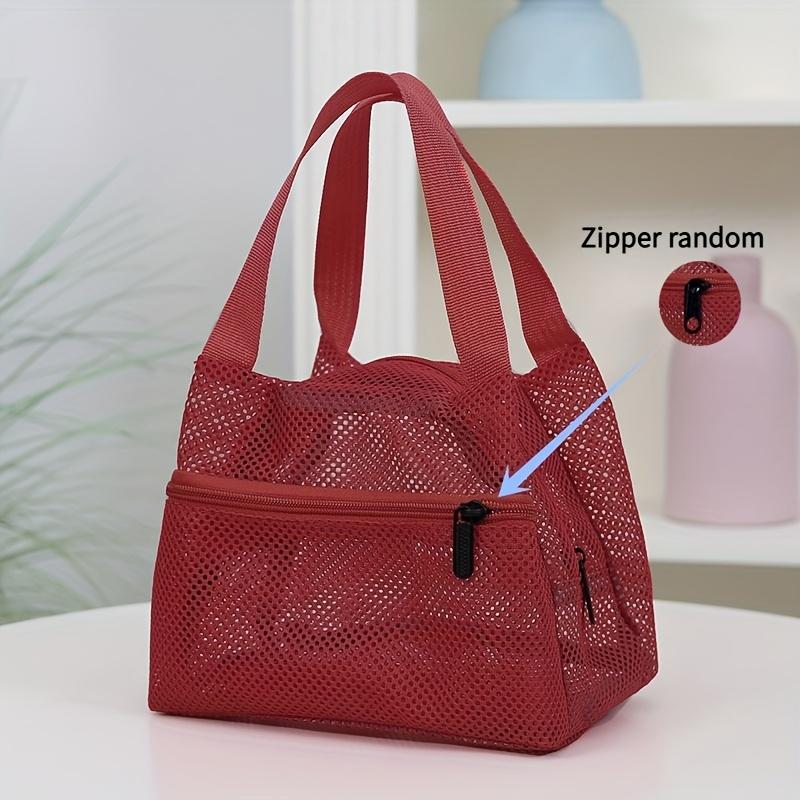 Stylish Mesh Handbag, Handbag, Makeup Pouch, Toiletry Bag, Swim Storage Bag, Suitable for Beach Vacation, Cosmetic Organizer, Casual Travel