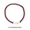 Elegant Crimson Beaded Necklace Double Toggle Clasp Strand Beaded Red Agate Necklace  Women Jewelry