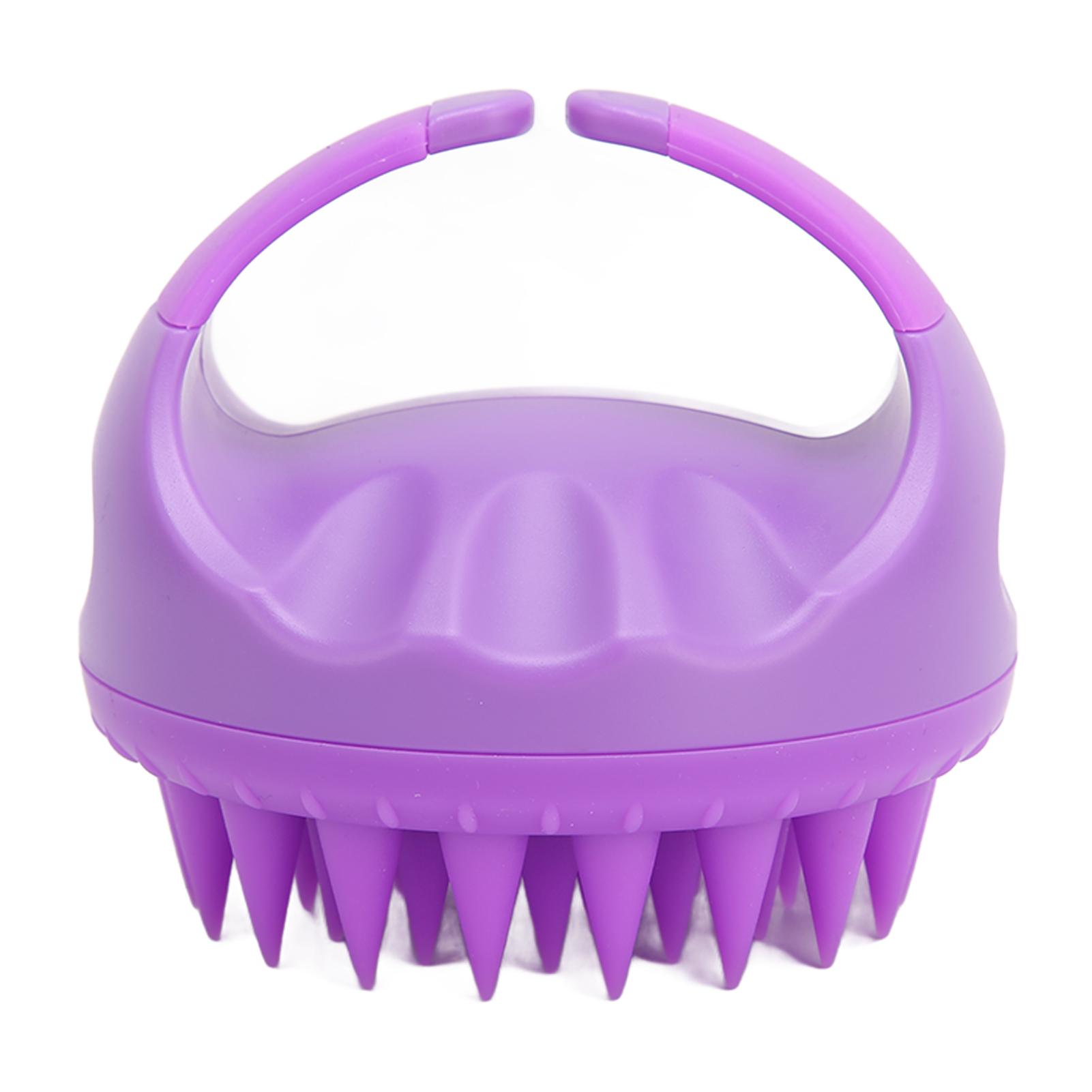 

Массажная шампунь-щетка для мокрых и сухих волос, мягкий силиконовый эксфолиатор для кожи головы для женщин и мужчин, фиолетовый фиолетовый