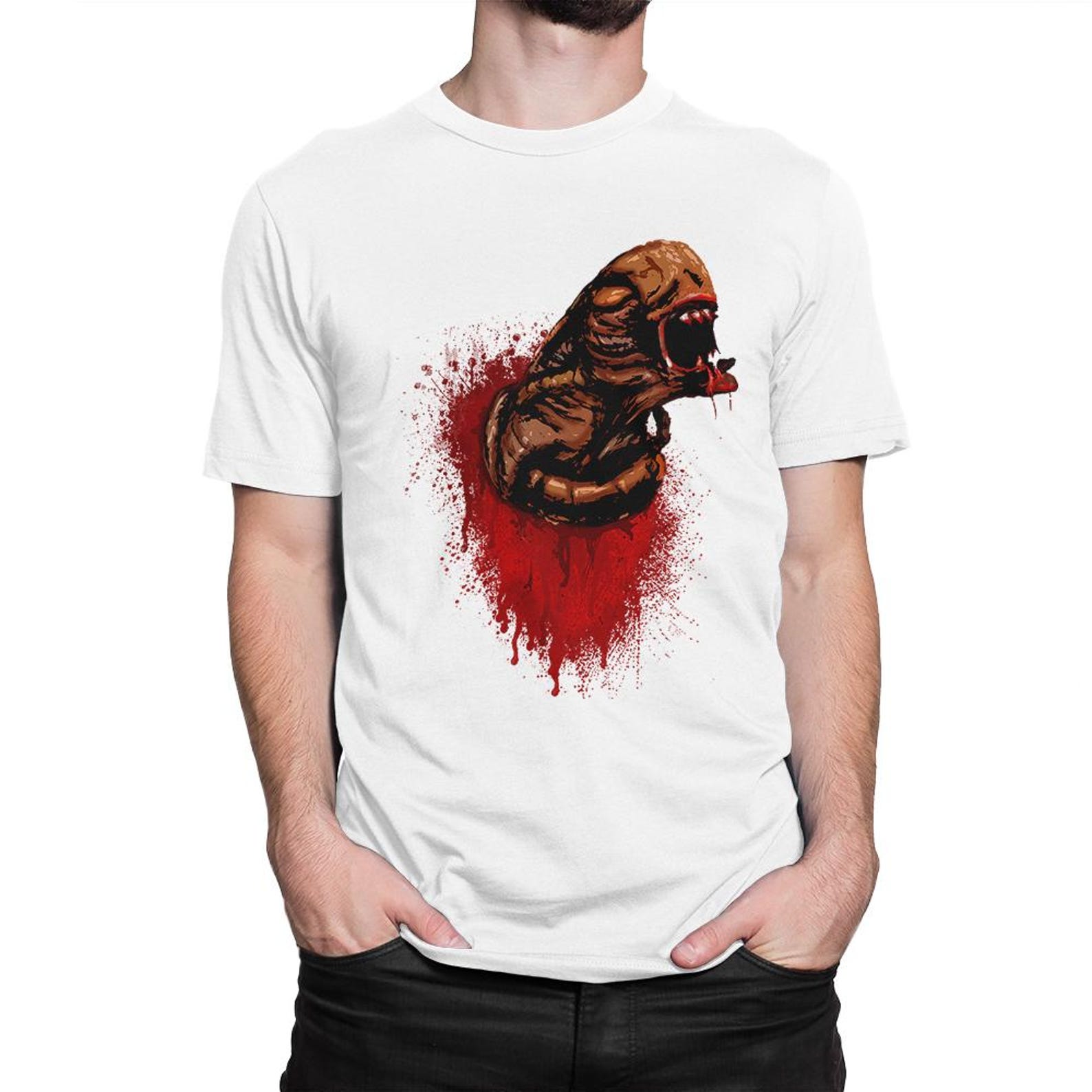Alien Chestburster Bloody T-Shirt, Men s and Women s Sizes S