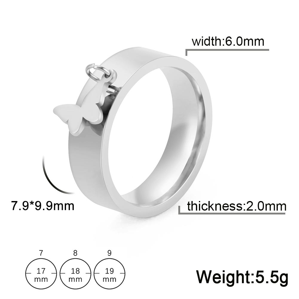 Heart Charm Rings for Women Bohemian Stainless Steel Gold Aesthetic Ring Trend Korean Jewelry Birthday Gift