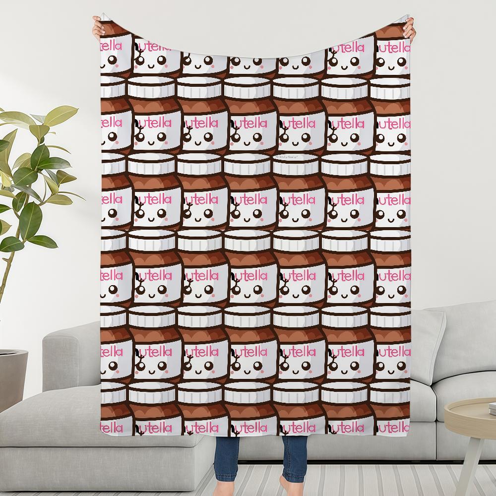 N-NutellaS-ES Logo Luxury Blanket Throw Super Cosy Plush Living Room Sofa Couch Childish Birthday Gifts