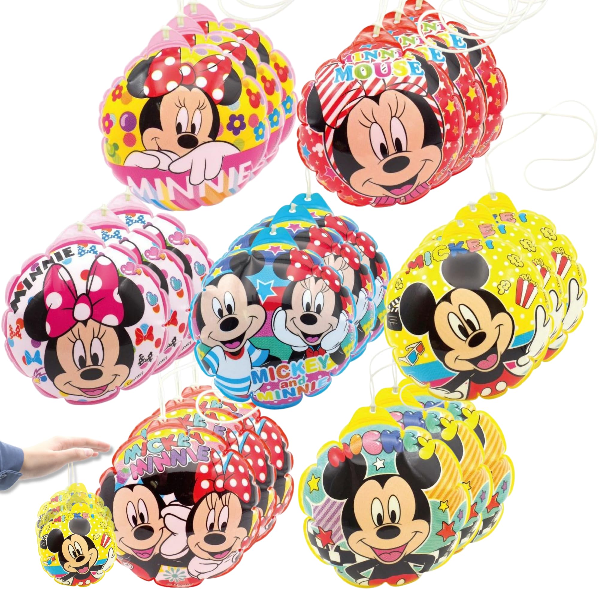

[Отличные товары для фестиваля] Круглые надувные йо-йо Дисней Микки и Минни, 8 дизайнов, набор из 24 штук, идеально для призов [Фестивали, мероприятия, детские вечеринки,