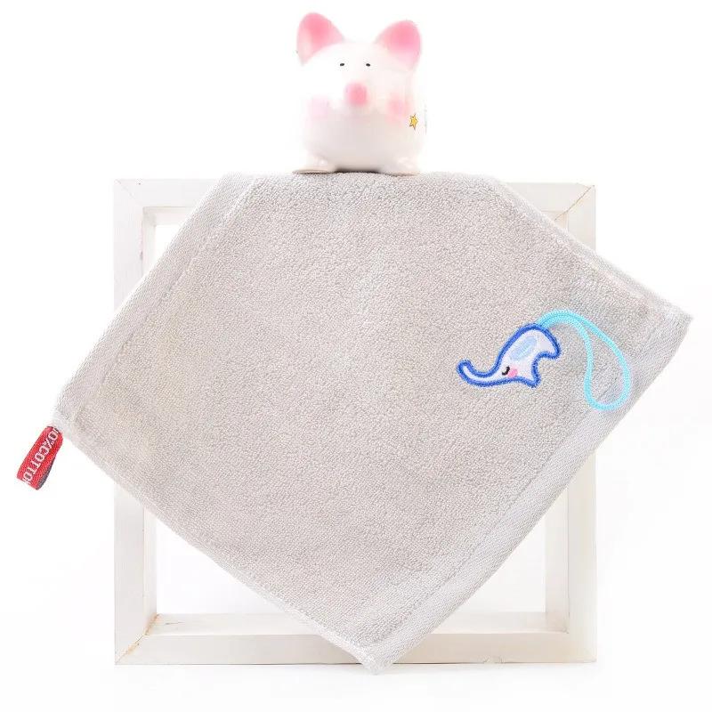 

1Pc 25x25cm Small Square Hanging Portable Face Towel Cartoon Animal Baby Kids Towel With Loop Cotton Absorbent Soft 25x25cm