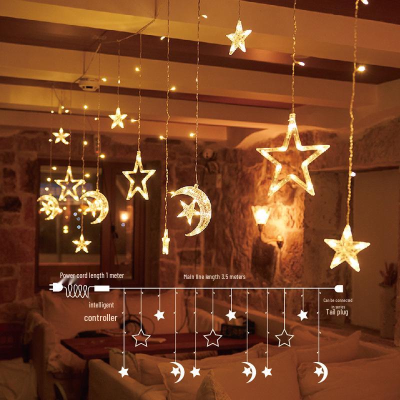 LED Star String Lights: Colorful Flashing Decorations for Bedroom, Party, and Atmosphere Enhancement.