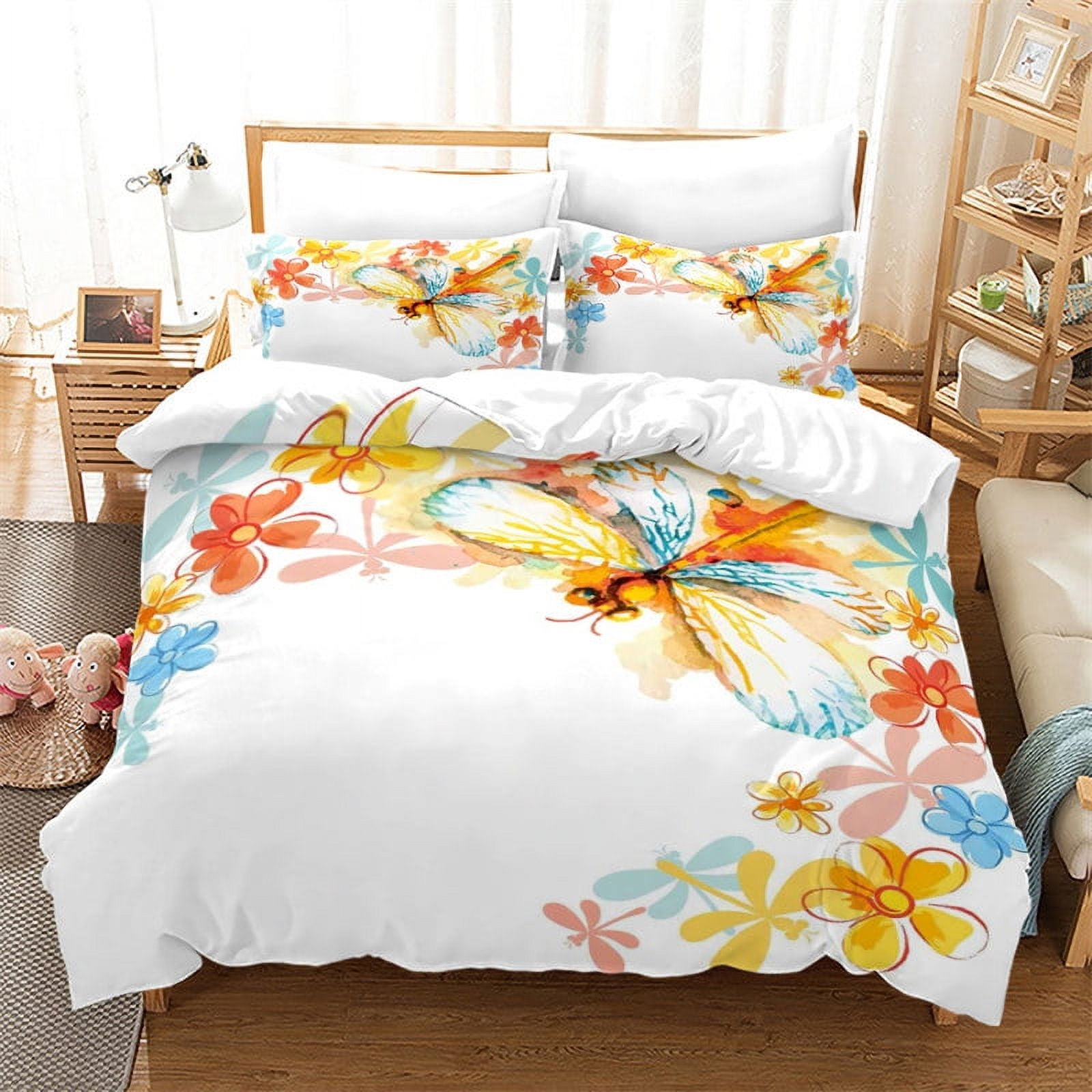 Monika Chen Unisex Bohemian Dragonfly Duvet Cover Exotic Flying Dragonflies Bedding Set Suitable Children Boys Girls And Adultswarm Comfortable