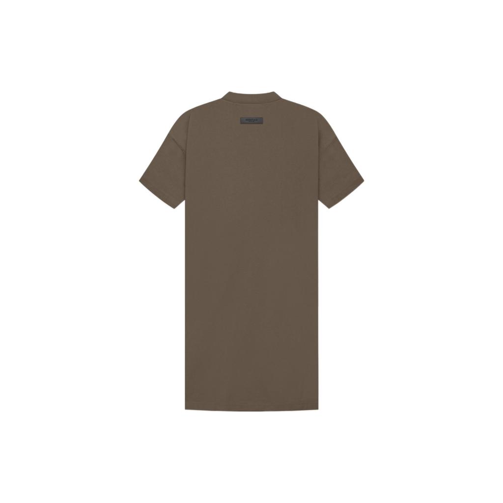 Fear Of God Essentials FW22 Tee Dress Wood Logo Print Women Dresses Wood-Brown FOG-FW22-396