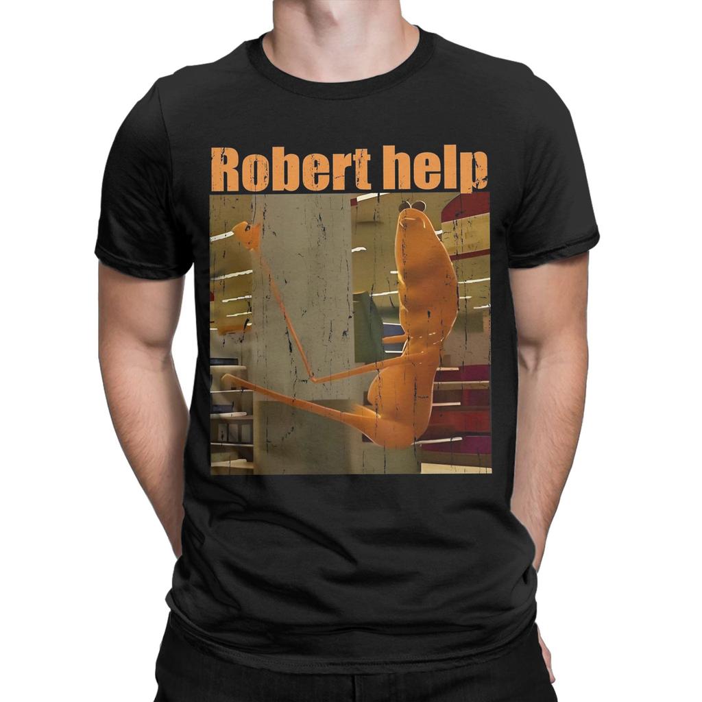 New Arrival Funny Robert Help Marcus The Worm  T Shirt for Men Women  Pure Cotton T-shirts Short Sleeve Clothing