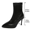 Fashion Sexy Stiletto High Heel Ankle Boots Women Plus Size 35-42 Pointed Toe Fashion Boots Woman Zip Pu Leather Short Booties Mujer