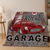 Retro Route66 Amerika Mutter der Straßen Schild Flanelldecke Weiche Warme Überwurfdecke für Schlafzimmer Wohnzimmer Bett Reise Camping Picknick