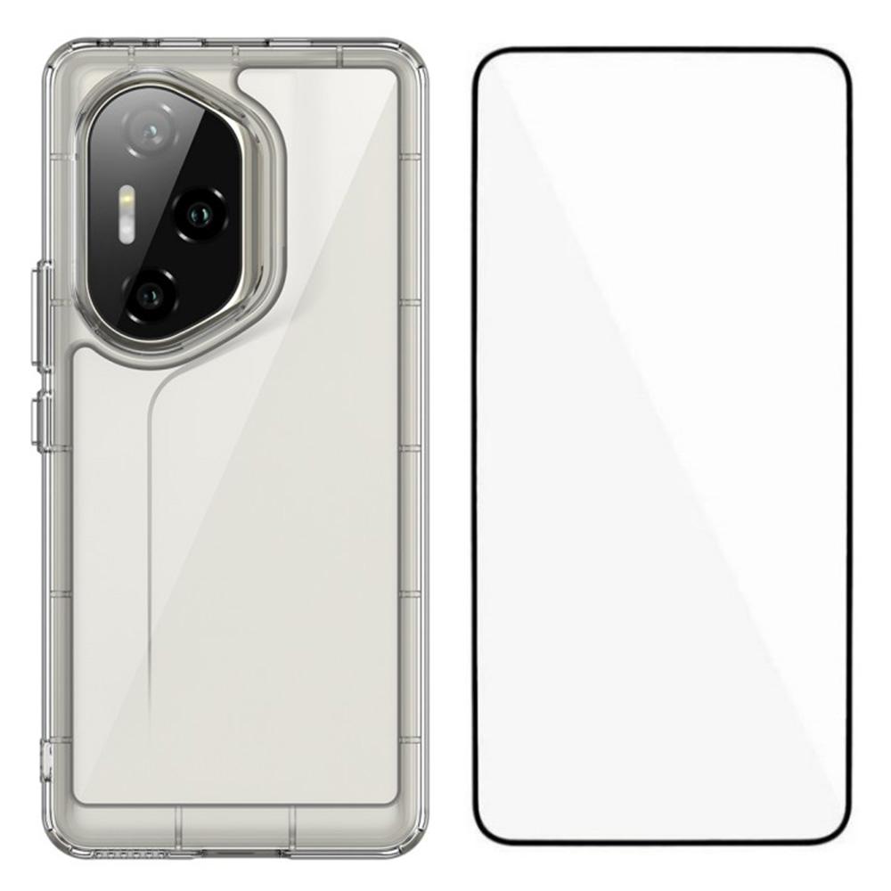 

WANLONFENG MF Series for Honor 300 Ultra Case TPU Acrylic Clear Phone Cover with Tempered Glass Film Type A