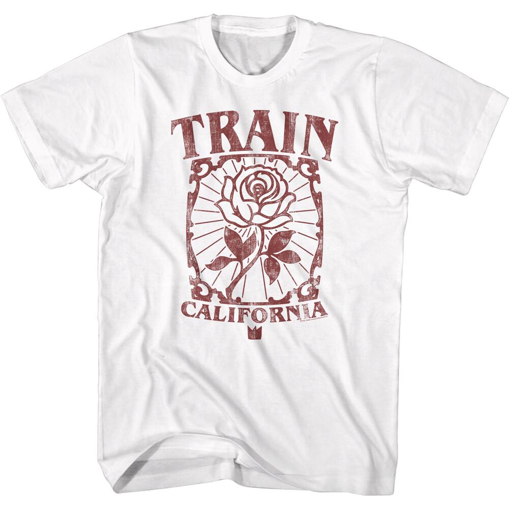 Train California Framed Rose Men T Shirt 90 Rock Band Music Merch XXL