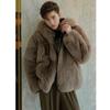 Autumn and Winter New Men's Imitation Fox Fur Coat Trendy Wool Coat Hooded Thickened Jacket Velvet Leather Jacket