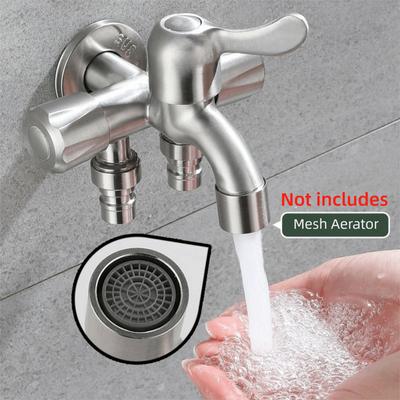 One In Three Out Stainless Steel Faucet with Washing Machine Outlet with Tape Three Way Water Tap Multi Functional Rust-proof