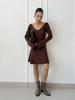 Off-Shoulder Long Sleeve Sweater Dress - Sexy Knit A-Line Short Skirt for Fall/Winter