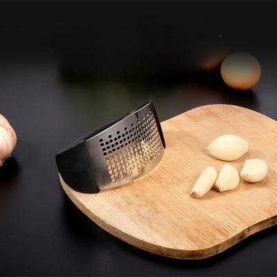 Stainless Steel Garlic PressManual Plastic Handle for Pounding Garlic Paste Arc-shaped Garlic Press