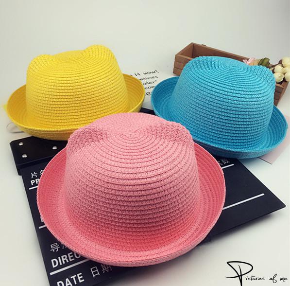 Childrens Cartoon Straw Hat With Sunshade For Summer Outings And Playtime