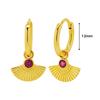 925 Silver Needle Square Pendant Hoop Earrings Vintage Gold Earrings For Women Shell Pendant Earring Fashion Jewelry Accessories