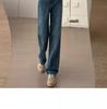 Women's 2025 Retro Wide-Leg High-Waisted Velvet Jeans - Slimming, Loose-Fit for Spring & Autumn