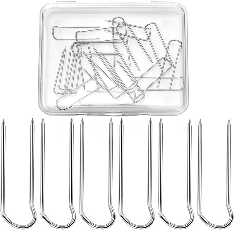 50 bucăți ace metalice ace de argint în U pentru afișaj de bijuterii, ace de croitorie, aplicații de pilota