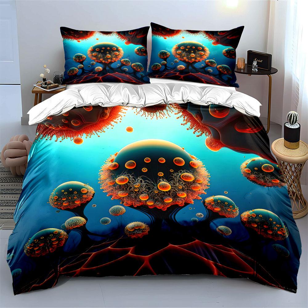 Charming Cosmic Bubbles Blossom Bedding Sets Duvet Covers Pillowcases(1* Duvet Cover 2* Pillowcases Without Duvet Insert)