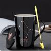 400ml 12 Constellation Mug with Lid Spoon Large Capacity Japanese Ceramic Water Cup Home Office Male and Female Couple