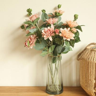 Dahlia Hybrida Flower Simulation Green Plant Wedding Indoor Home Decoration