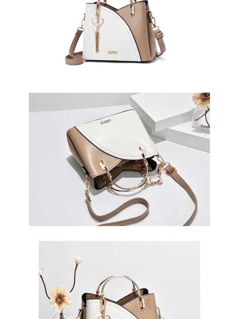 2025 Women's Trendy Korean Style Color Block Handbag, Large Capacity Single Shoulder Crossbody Bag