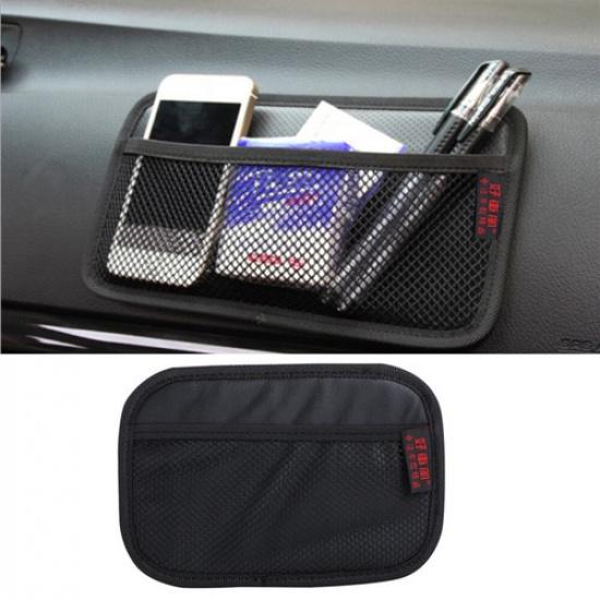 Universal Car Storage Bag Black Leather Pouch Phone Holder Organizer Accessories