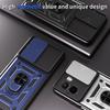 For Xiaomi Poco M7 4G (169mm) Case with Slide Camera Lid PC+TPU Kickstand Phone Cover