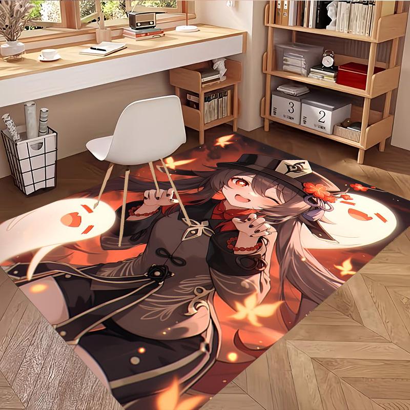Genshin Impact Print Rug, Washable Floor Carpet, For Entryway Dorm Laundry Room Office Study, Home Decor Birthday Christmas Gift