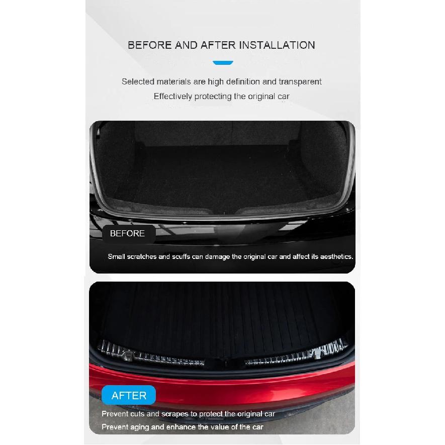 For Tesla Model 3 2024 Highland Trunk Guard Plate Threshold Strip Pedal Tailgate Anti-cutting Rubbing Pad Car Rear Sill Cover