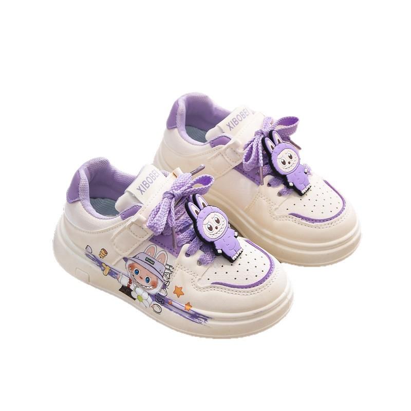 Pantofi fete Labubu 2025 nou vară copii pantofi albi mici talpă moale casual sport pantofi de skate fată explozie