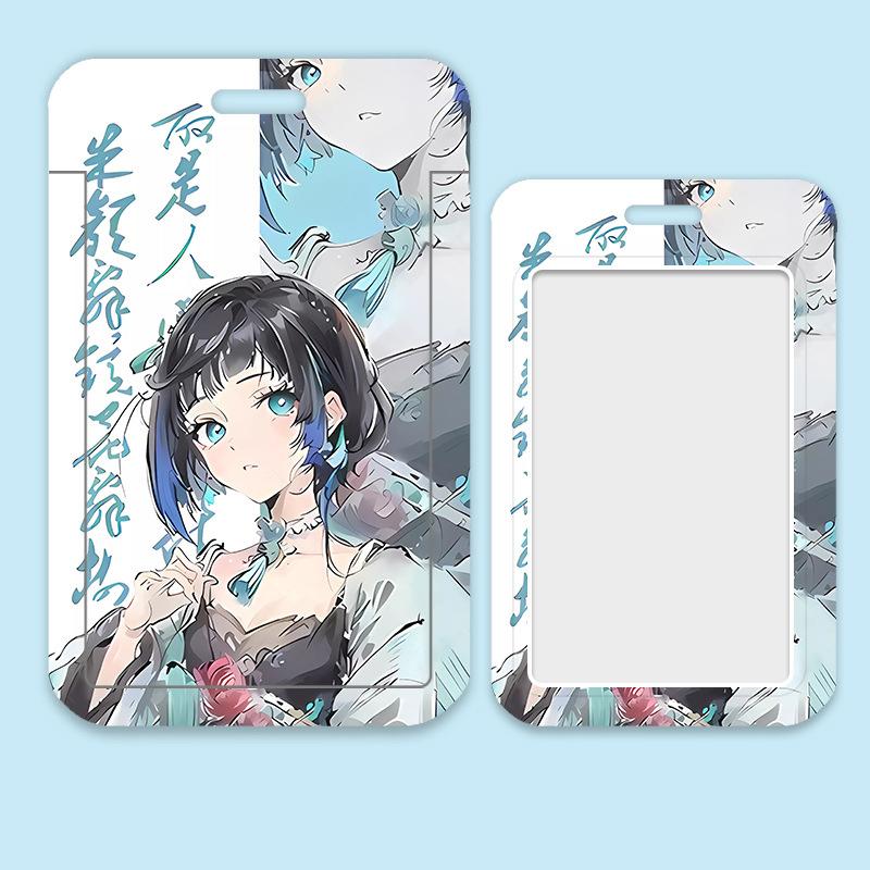 Game Genshin Impact Card Sleeve Business Retractable GanYu Credit Card Holders Bank ID Cover Cases Holders Bus Card Organizer