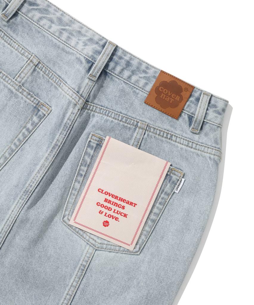 Covernat Woman Mini Denim Skirt Light Blue
