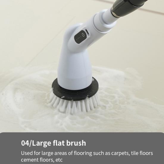 Electric Cleaning Brush Cordless Smart Functions Type-C Fast Charging IPX6 Waterproof One-Button