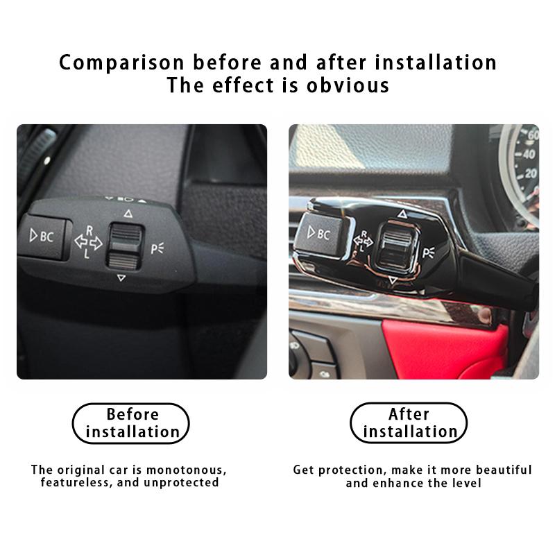 For BMW 3 4 5 6 7 Series X1X3X5X6 Car Turn Signal Wiper Lever Switch Cover Carbon Steering Steering Wheel Headlight Switch Trim